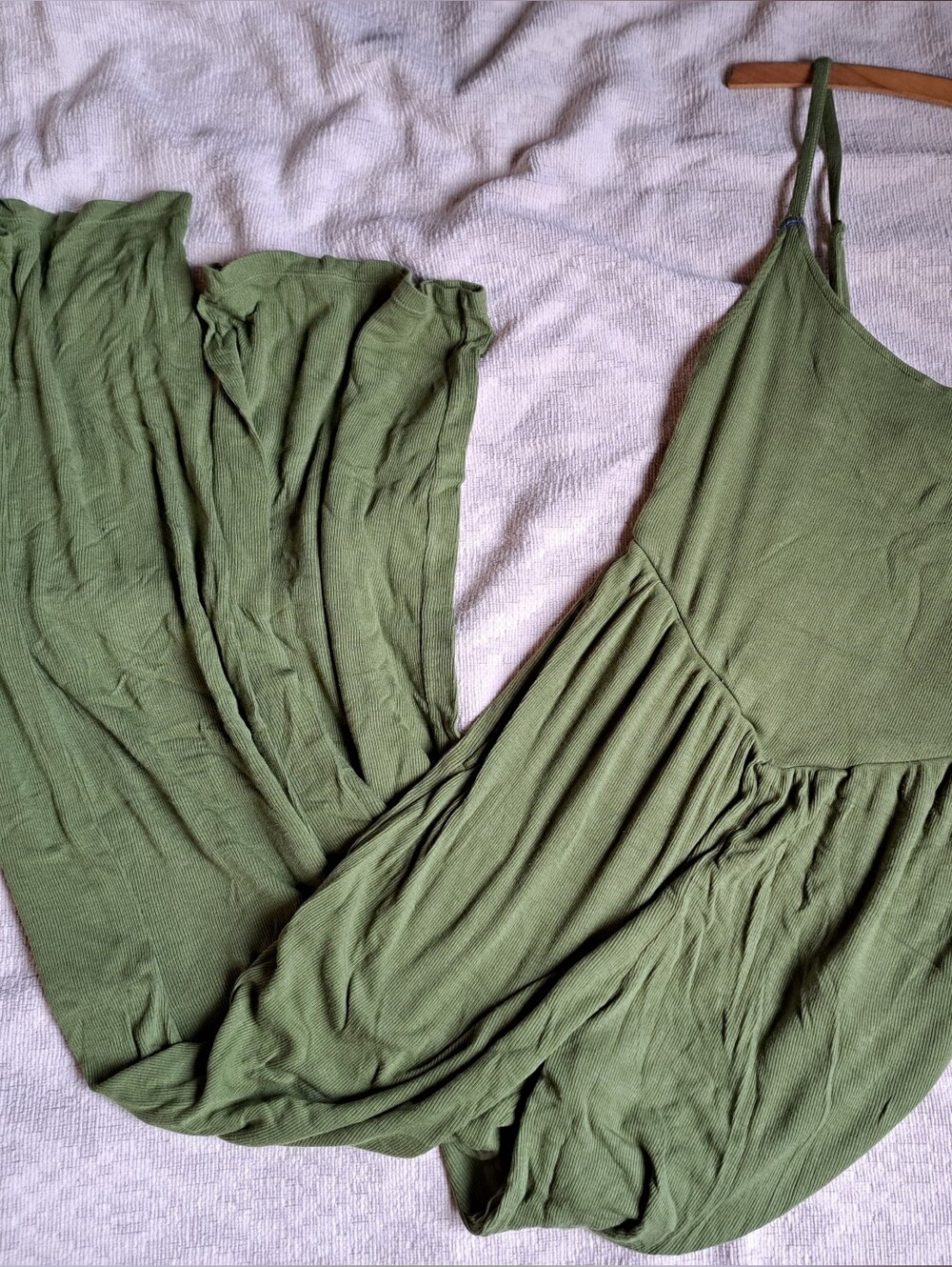 No Boundaries Olive Green Spaghetti Strap Jumpsuit